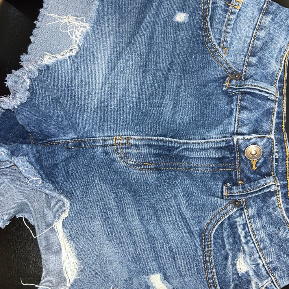 Distressed rewash Denim Shorts
